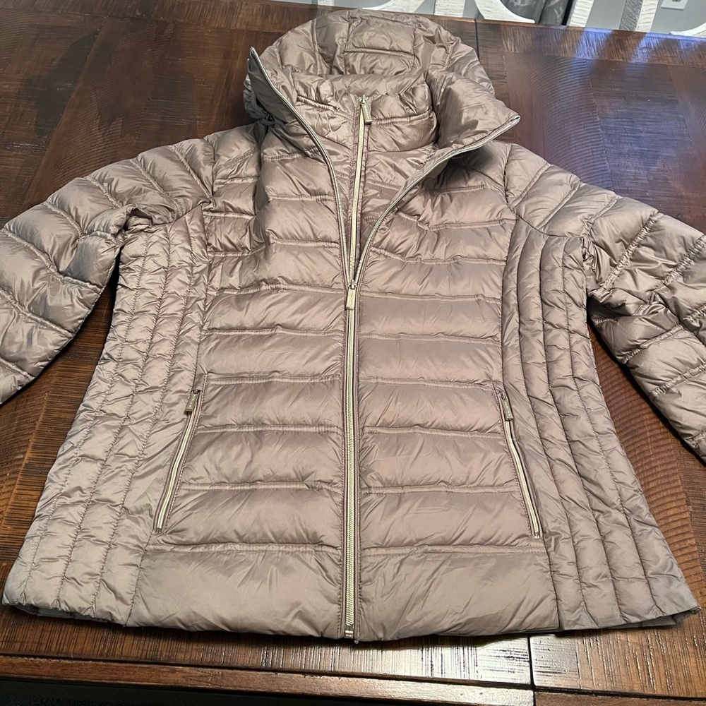 Michael Kors Metallic Taupe Puffer Jacket